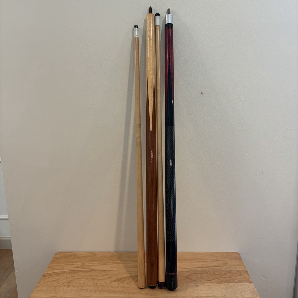 Harvard Pool Cue Set Of 2 Cue Sticks Blue Soft Carry Case Billiards Pool Sticks